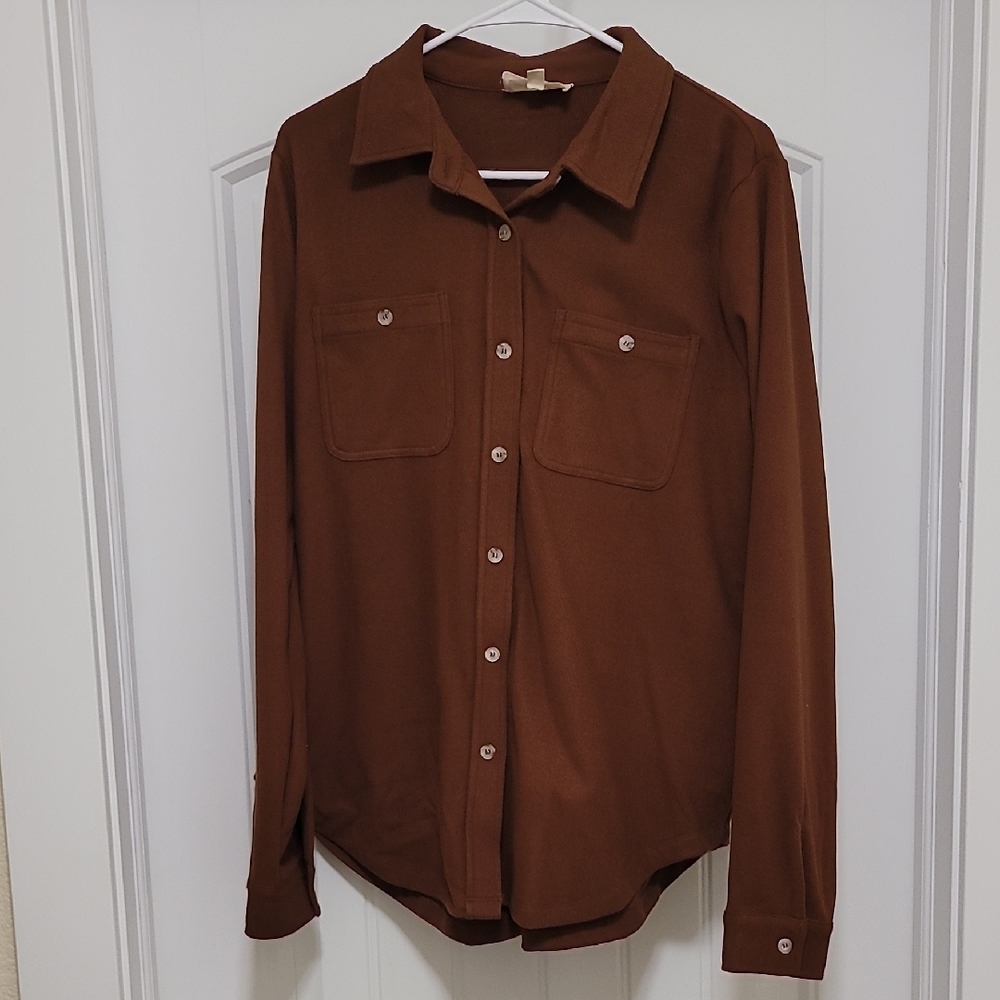 Betsey's Boutique Simple So Soft Shacket In Rust